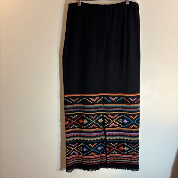 DOUBLE D RANCH Sz M 100% Lambswool South Western Pattern Pencil Maxi Knit Skirt - Picture 4 of 7